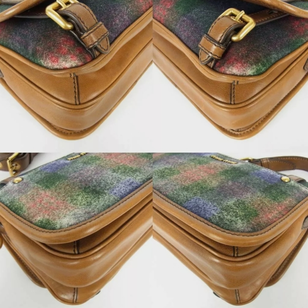 MIU MIU Beautiful Crossbody Fuzzy Leather Purse Gold Hardware Italy - Picture 6 of 11
